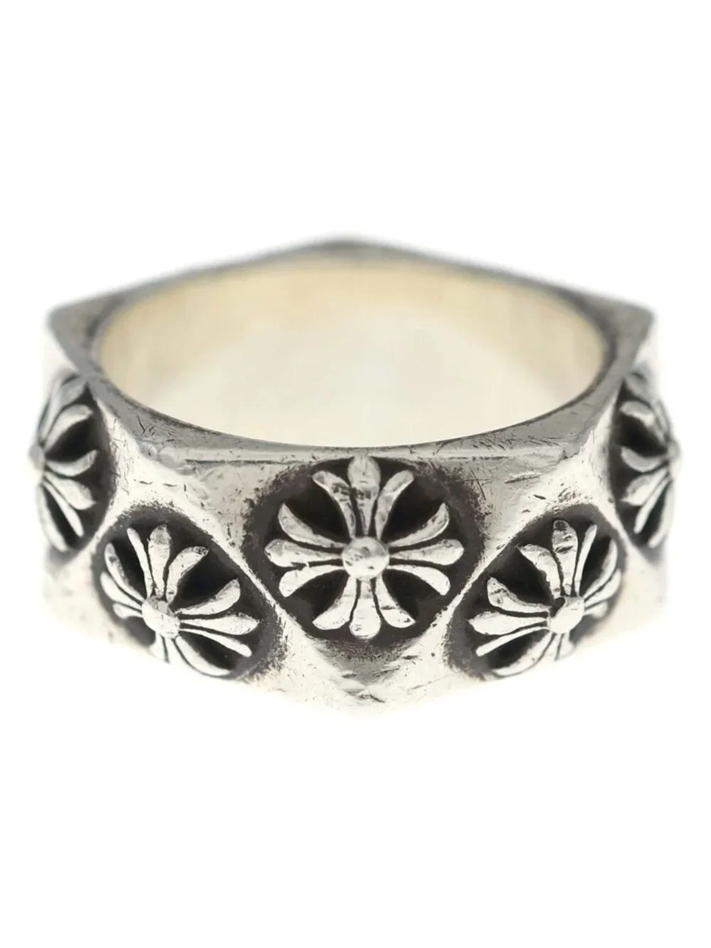 Chrome Hearts Pentagon CH Plus Ring Silver
